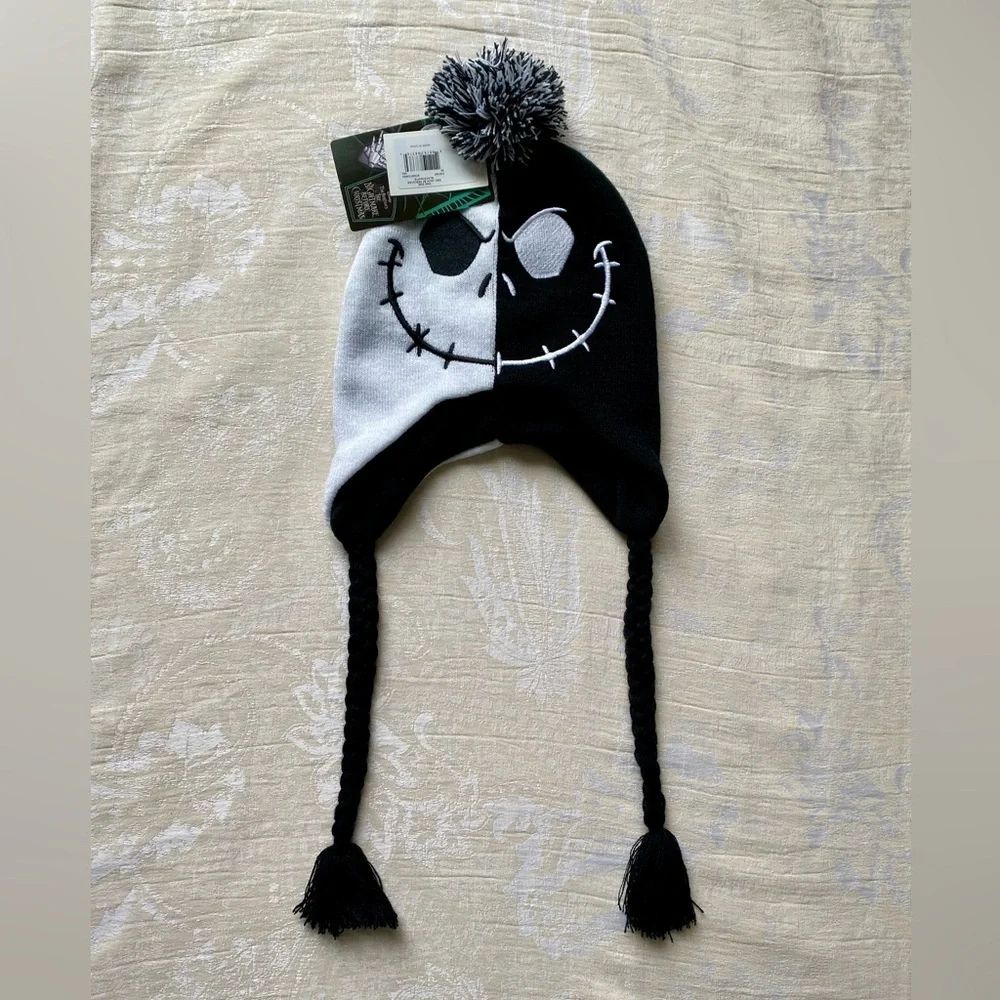 Disney Nightmare Before Christmas Jack Skellington Tassel Beanie Hat